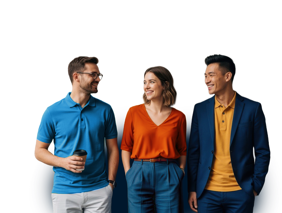 Three smiling Partners Bank customers